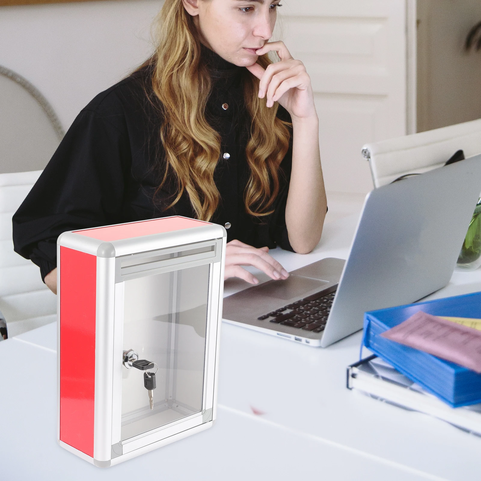 

【Small Red Front Drop HR 019】Aluminum Alloy Wall Mounted Ballot Box Lock Outdoor Mailbox School Public Places Metal Suggestion
