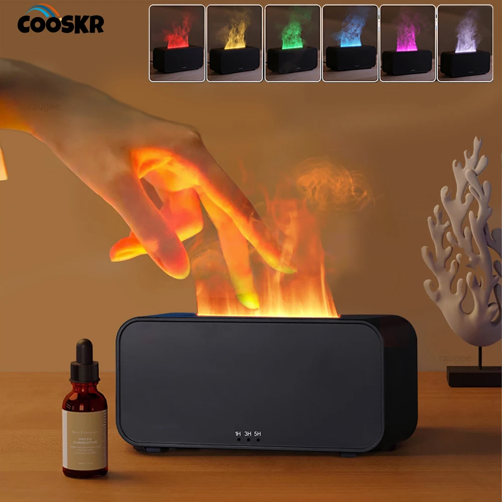 Air Humidifier Essential Oil Diffuser Flame Humidifier Home  Aroma Diffuser Mini Humidifier Night Light  Aromatherapy Humidifier