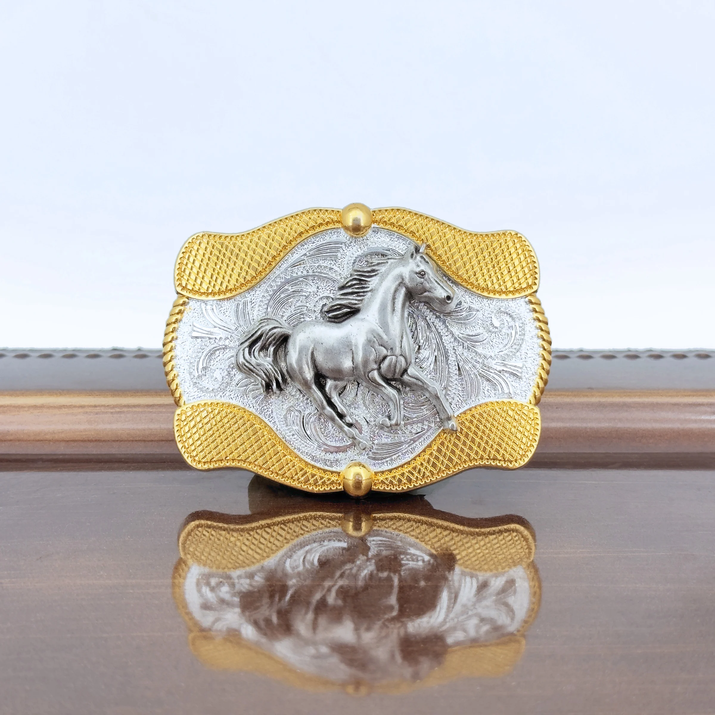 مشبك حزام على الطراز الغربي القديم من قماش الدنيم للرجال والنساء، رأس بإبزيم ناعم متعدد الاستخدامات من سبائك الزنك.