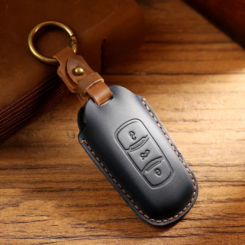 

3 Buttons Leather Car Flip Key Case Cover Shell For Geely Atlas Boyue NL3 EX7 SUV GT GC9 Emgrand X7 Borui Car Holder Accessories