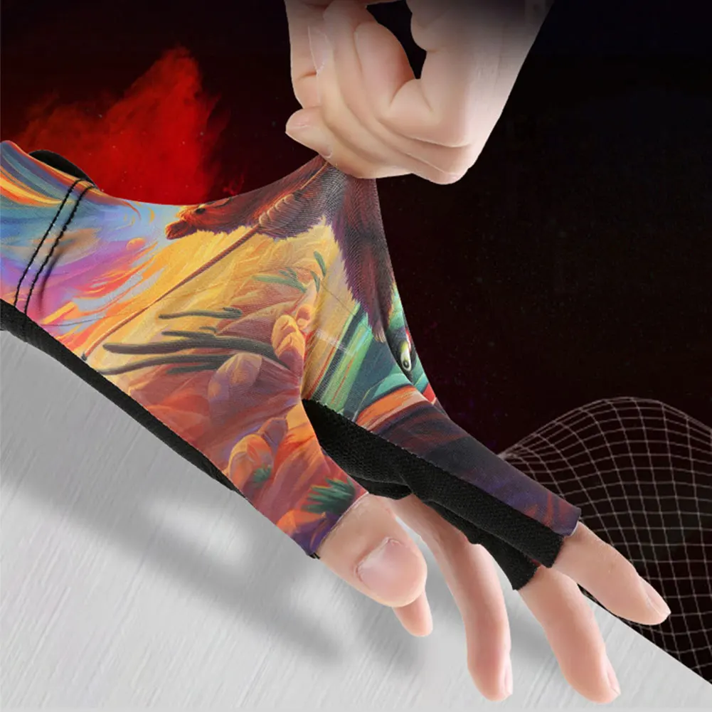 

Перчатки для левой руки, дышащие спортивные перчатки для снукерного кия, перчатки для бильярдного кия с 3 пальцами для мужчин и женщин