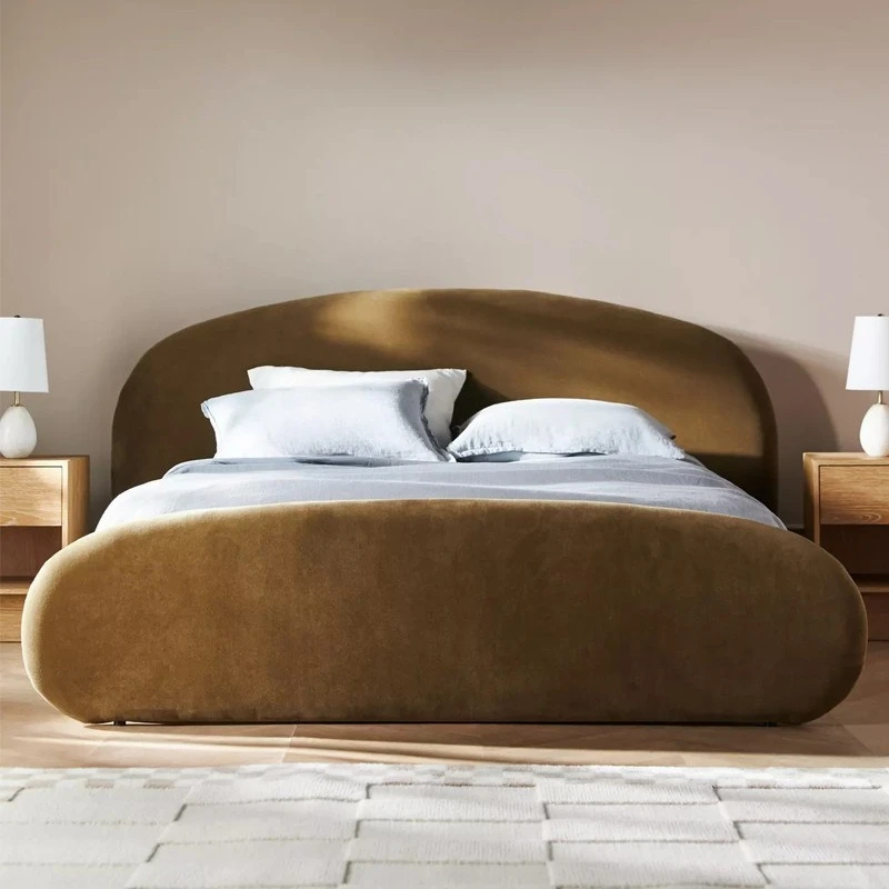 

Тканевая двуспальная кровать в скандинавском стиле, популярная в интернете, для главной спальни, мягкая, 1.8 метра.