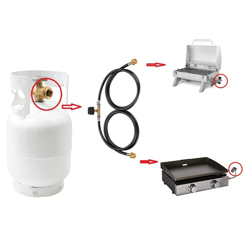 Tubo de conexión bifurcado de alta presión Qcc, Control de válvula de aguja, tipo Y, 350Psi, 5 pies, 60 pulgadas, 152Cm