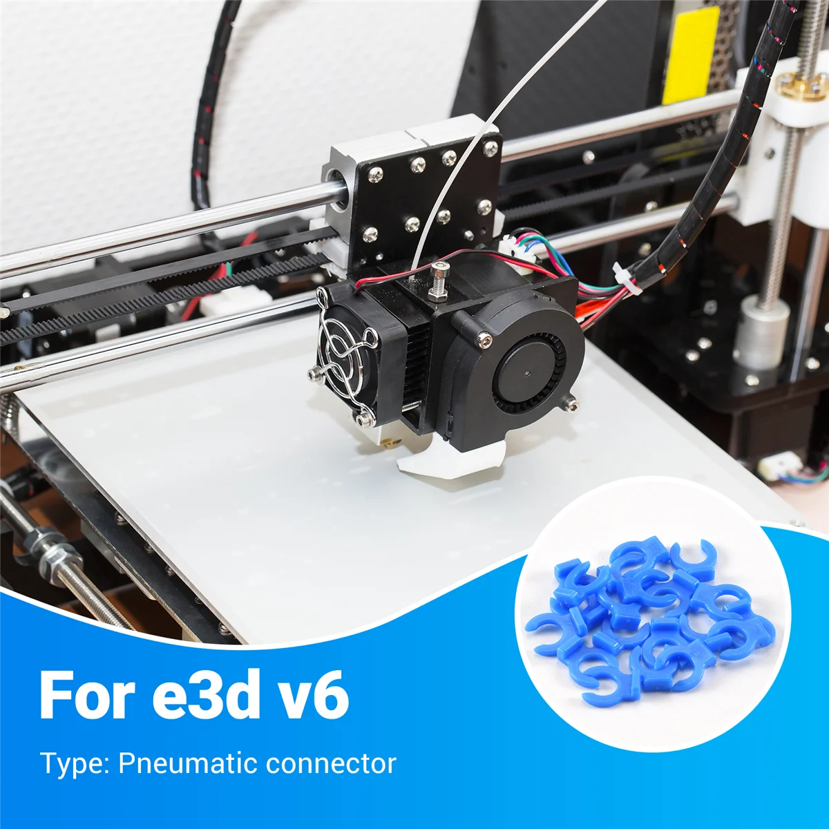 SMIEA 3D Printer Pneumatic Connector Clip Is Suitable for PC4-01, PC4-M6, KJH04-M6, PC4-M5 Pneumatic Connector(20 Pcs)