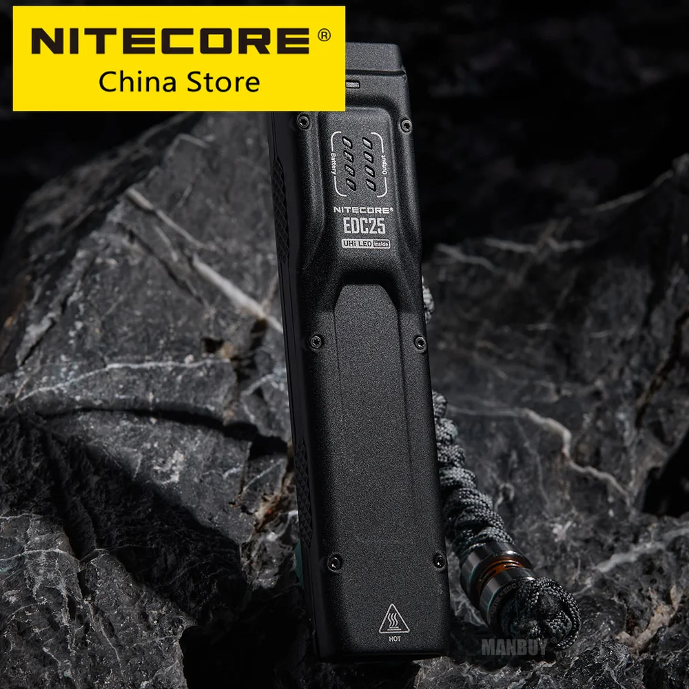 2026 Nitecore EDC25 3000 Lumens 1700mAh Battery USB-C Rechargeable LED Flashlight Ultra Slim Outdoor Hiking Camping Fishing Gear