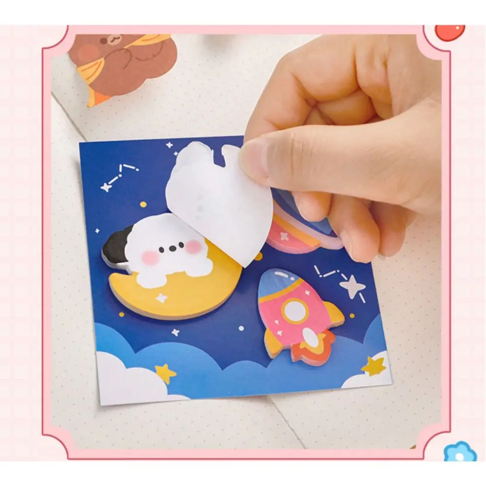 Cute Paper Cartoon Combination Sticky Notes, Mensagens coloridas, Notas pegajosas em forma especial, Colar deixar mensagens