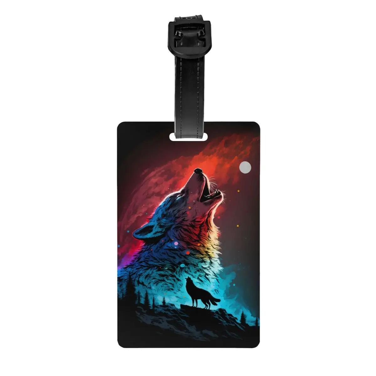 Custom Ghost Wolf Luggage Tag for Travel Suitcase Privacy Cover ID Label