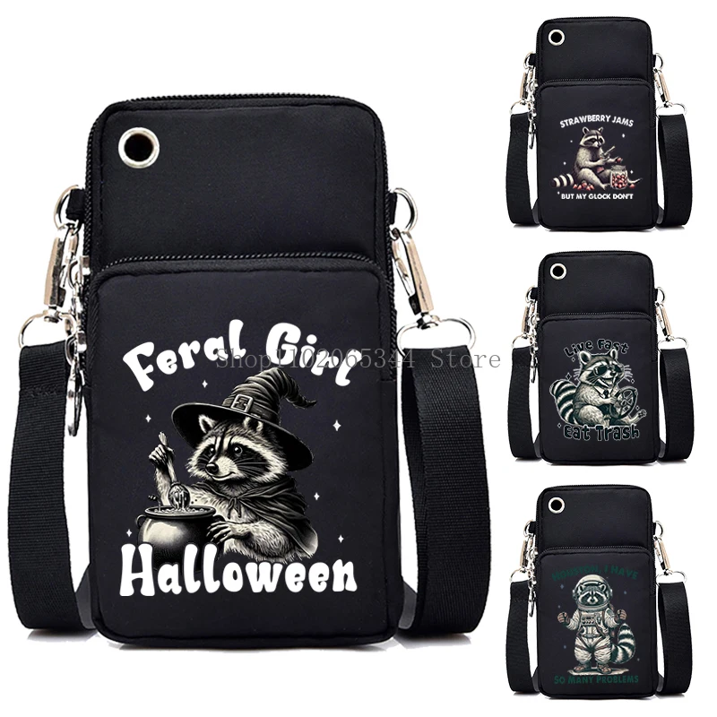 Witch Raccoon Small Crossbody Bag Women 