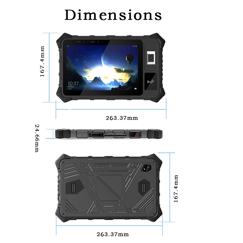 8 Inch Industrial Rugged Tablet Face Recognition PC WIFI IP67 Support IC Card and Footprint bluetooth view 4