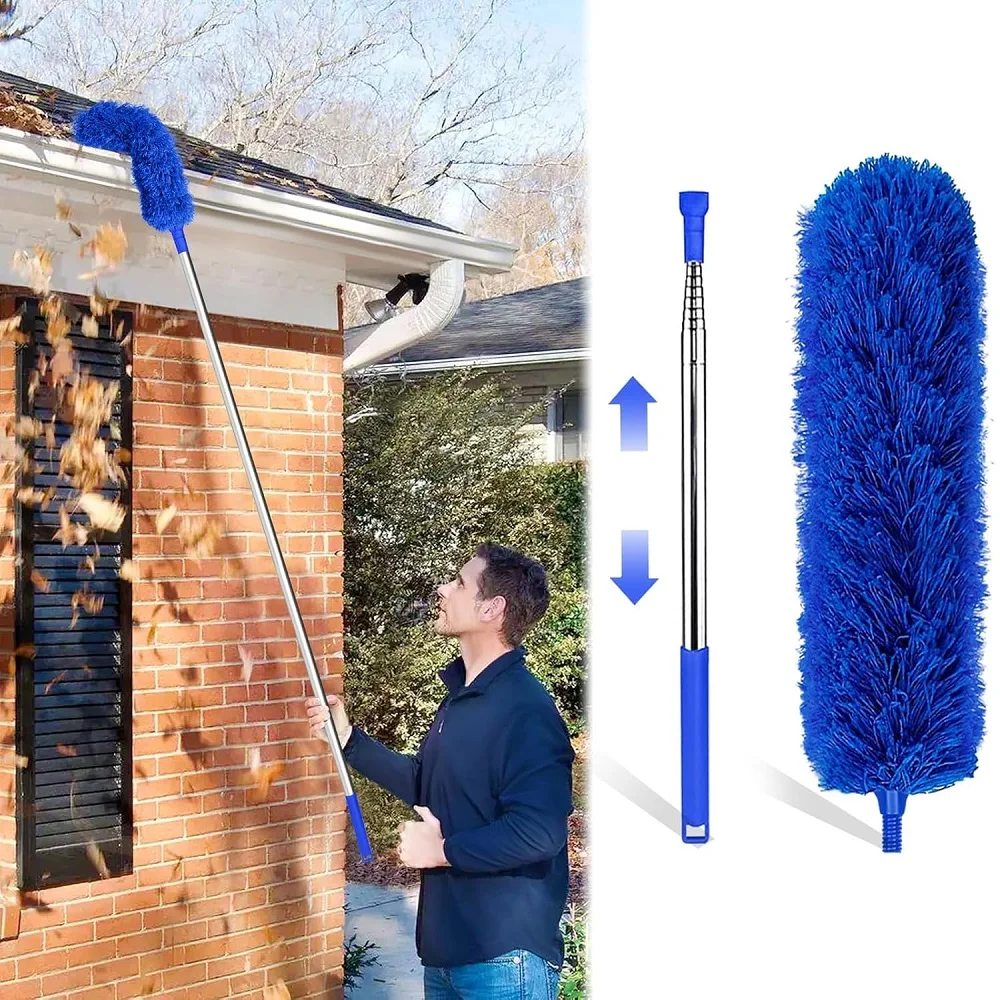 

Cobweb Dusters with Extension Pole Spider Web Brush Washable Cobweb Duster Corner Ceiling Cleaning Kit for Ceiling Fan Furniture