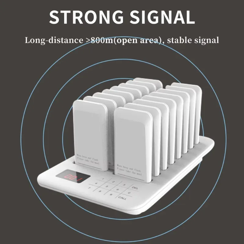 Wireless Vibrating Pager Buzzer Queue Paging System for Restaurant