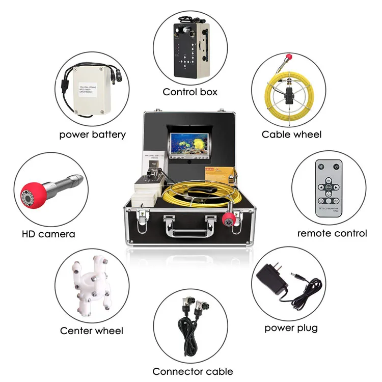 كاميرا فحص أنابيب تصريف آبار المياه الجديدة مع تسجيل الفيديو 120 درجة كاميرا المنظار Cctv BS-GD21 #6