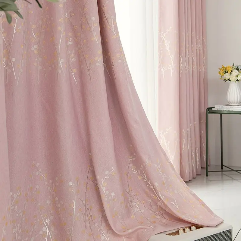 Modern Chinese Style Hook Curtains for Bedroom Apartments Living Room Bay Window Blackout Curtain Household Decorative Screens