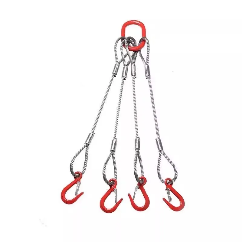 Galvanized Oil Free Pressed Steel Wire Rope Aluminum Sleeve Press Buckle Lifting Sling Rigging For Heavy Duty Hoisting