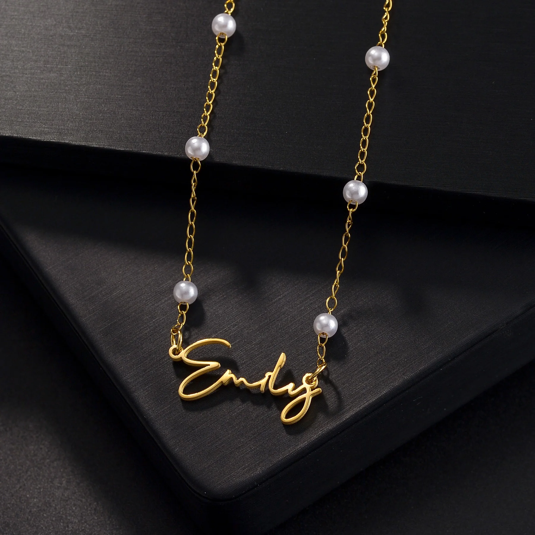 Nextvance Custom Name Imitation Pearl Necklace Bracelet For Women Jewelry Set Gift Stainless Steel Personalized Letters Pendant