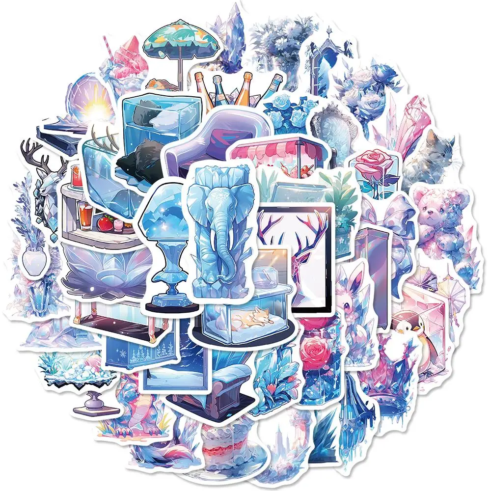 50PCS Ice and Snow World Sticker Personalized Creative Sticker Laptop Computer Motorcycle Phone Guitar Waterproof Sticker Toy