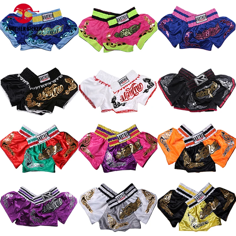 

Muay Thai Shorts Adult Kids Boxing Shorts Men Womens MMA Training Competition Sanda Martial Arts Fight Kickboxing Pants Custom