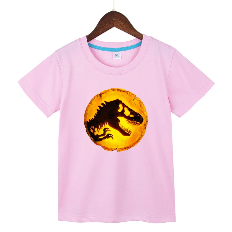 Children's Tshirt Jurassic World Dominion Printing Summer 100% Cotton Boy Girl T-shirt Children Casual Fashion Tees Tops