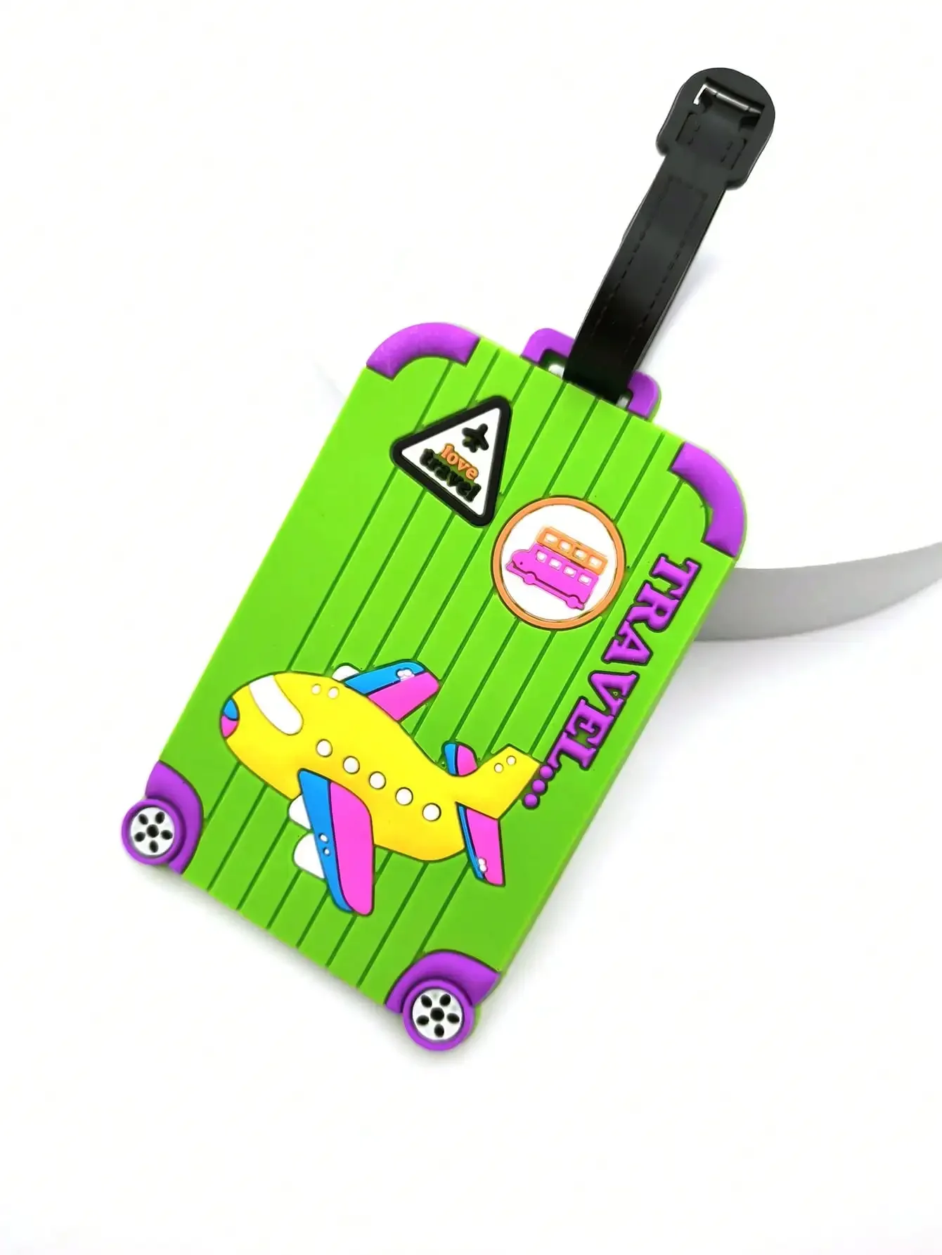 Creative Aircraft Design PVC Luggage Tag Multi Color Airport Travel Essential Loss Prevention Hanging Tag for Men and Women 1PC