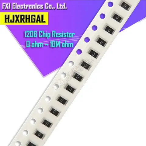1206 SMD Resistors 0R to 10M 5% 100 pcs HJXRHGAL