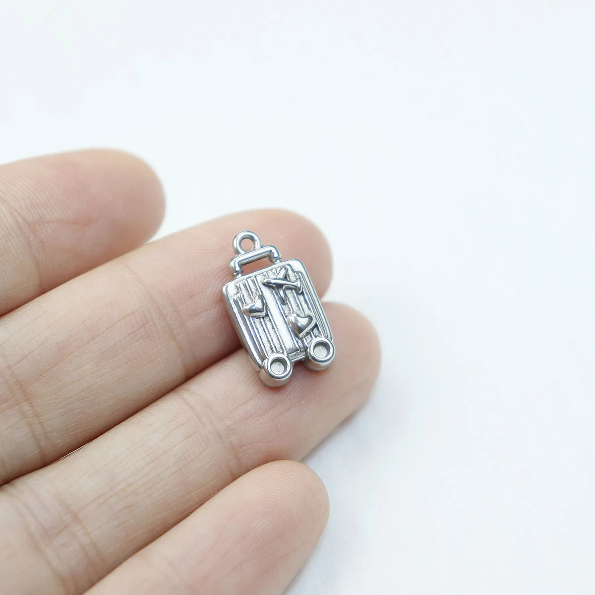 5 قطع يلقي الفولاذ المقاوم للصدأ لطيف الأزياء والمجوهرات التبعي مكونات سحر DIY الحرفية PVD فراغ لوحة للماء مضاد الأرجية #3