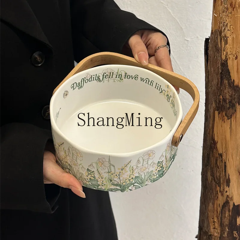 

DSA retro wind chimes flower ceramic fruit basket snack dried fruit storage fruit plate