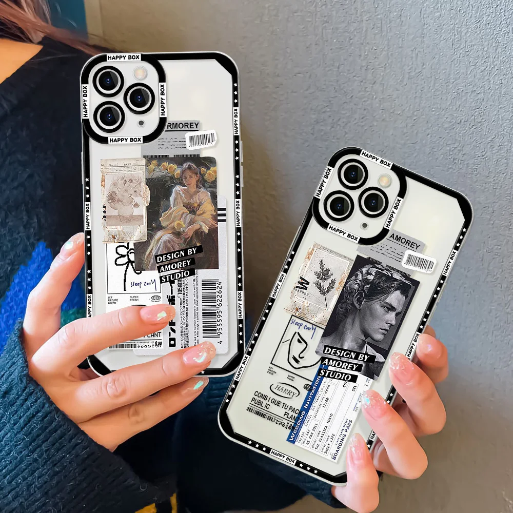 Trendy Hip Hop For iPhone 16 ProMax Phone Case iPhone 14 15 13 ProMax 11 13 12 Mini Pro XsMax 7 8 Plus SE Full Cove Soft Case