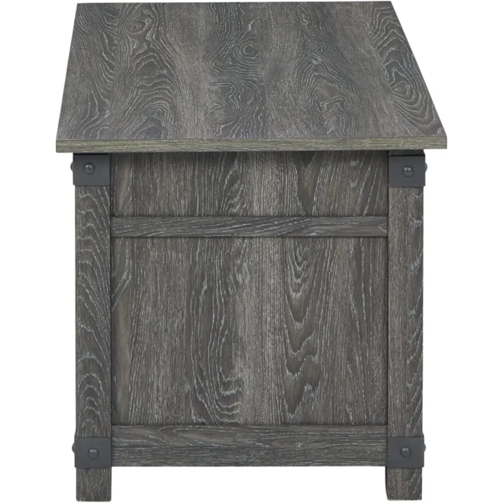 Mesa de centro com tampo elevatório Freedan Rustic Farmhouse, cinza