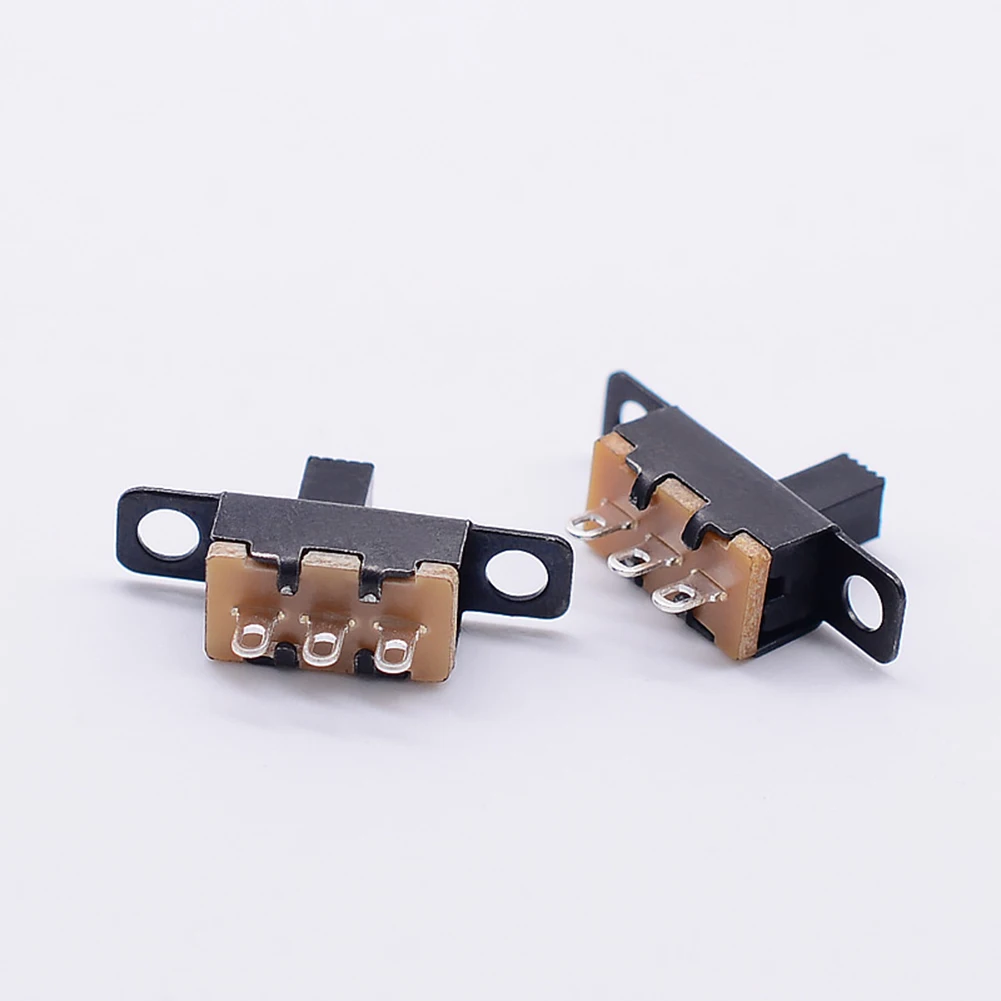 100PCS Slide Switch Panel Mount for 2 Position 3 Pin Solder Lug Terminal ON OFF SPDT 0.5A 50V DC Black for Electronic Projects