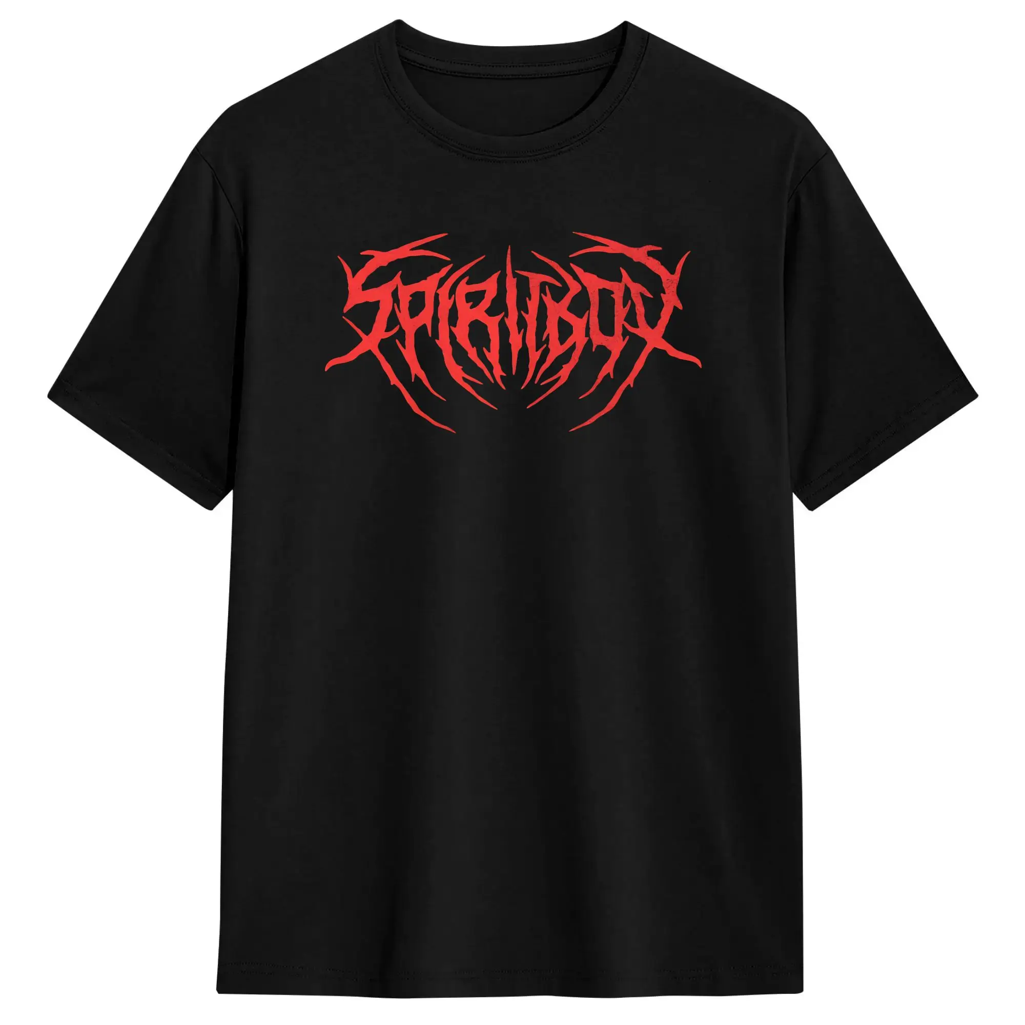 Fashion Spiritbox Red Thrash Metal Font Logo T-Shirts Men Round Collar Pure Cotton T Shirts  Short Sleeve Tees Graphic Clothes