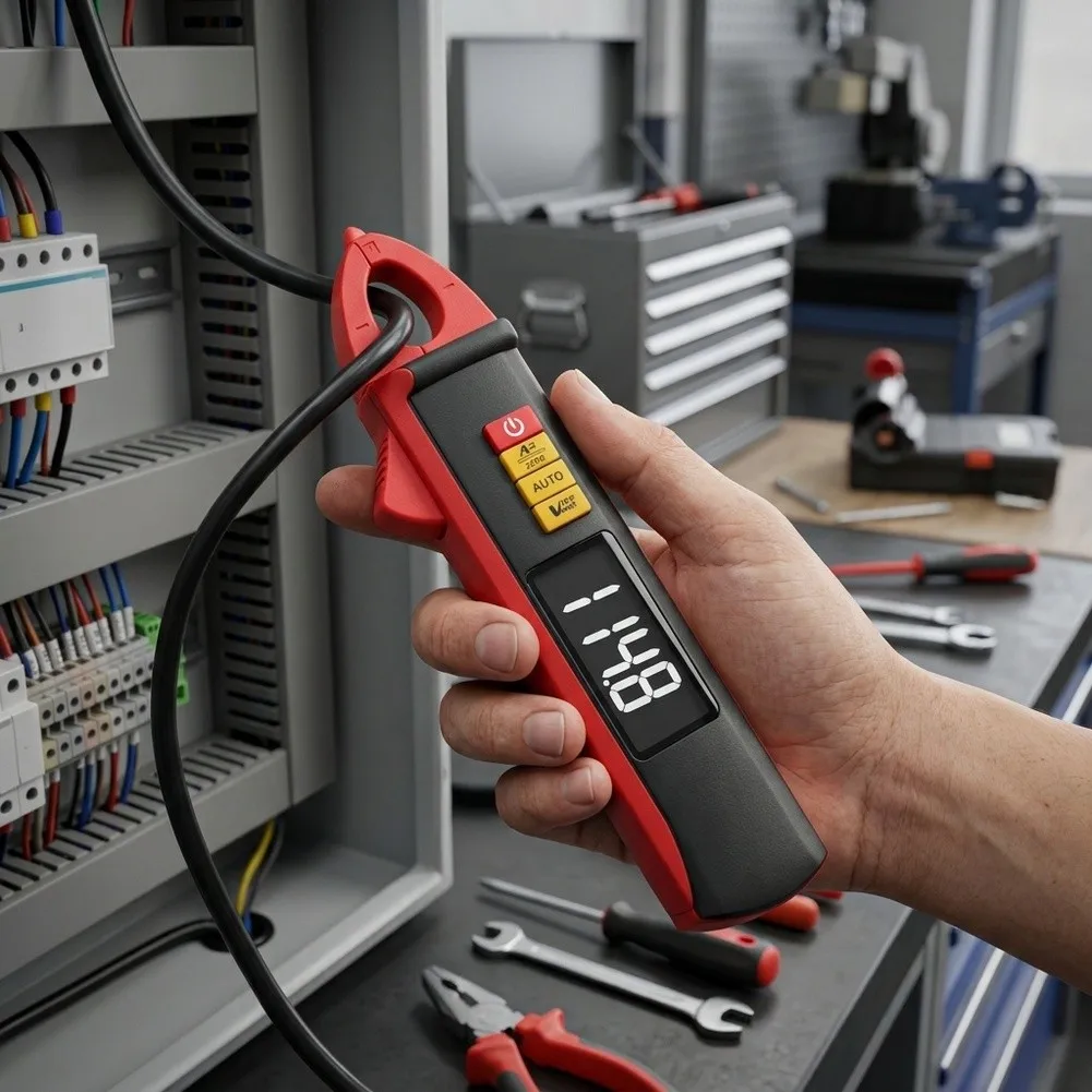 Digital Clamp Meter for UX1 100A with Non-Contact Voltage Detection LCD Display for Electrical System Diagnostics