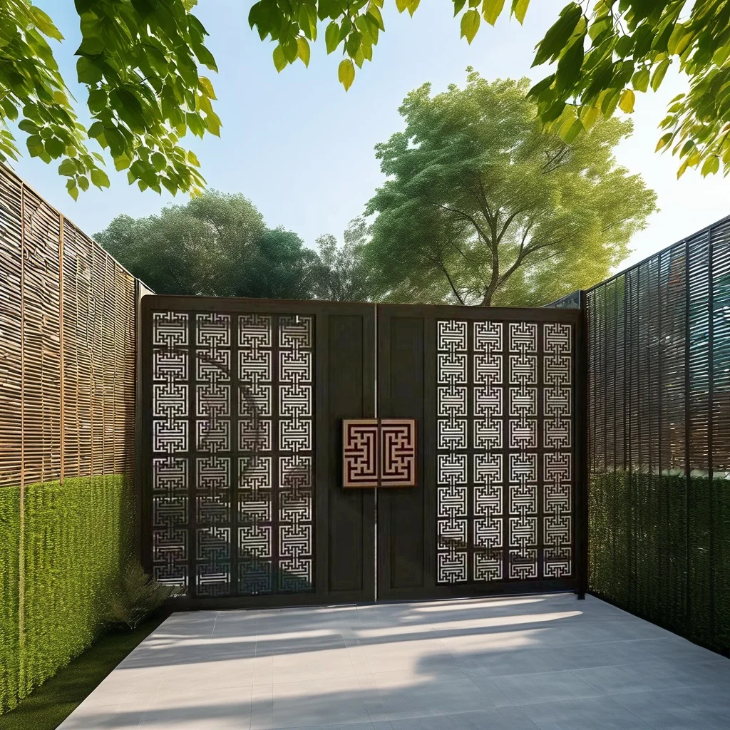 New Design Aluminum Swing Door Safety Gate Garden Outdoor Driveway Powder Coated Surface Including Fence Trellis