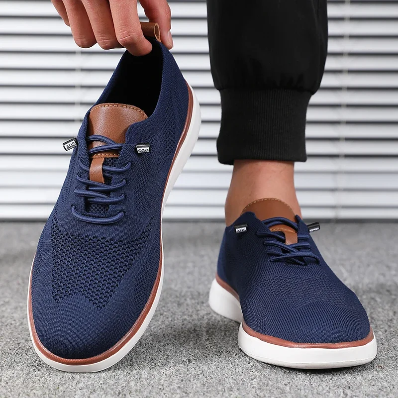 Men's Lightweight Knitted Walking Shoes Comfortable Hiking Shoes Daily Wear Sneakers