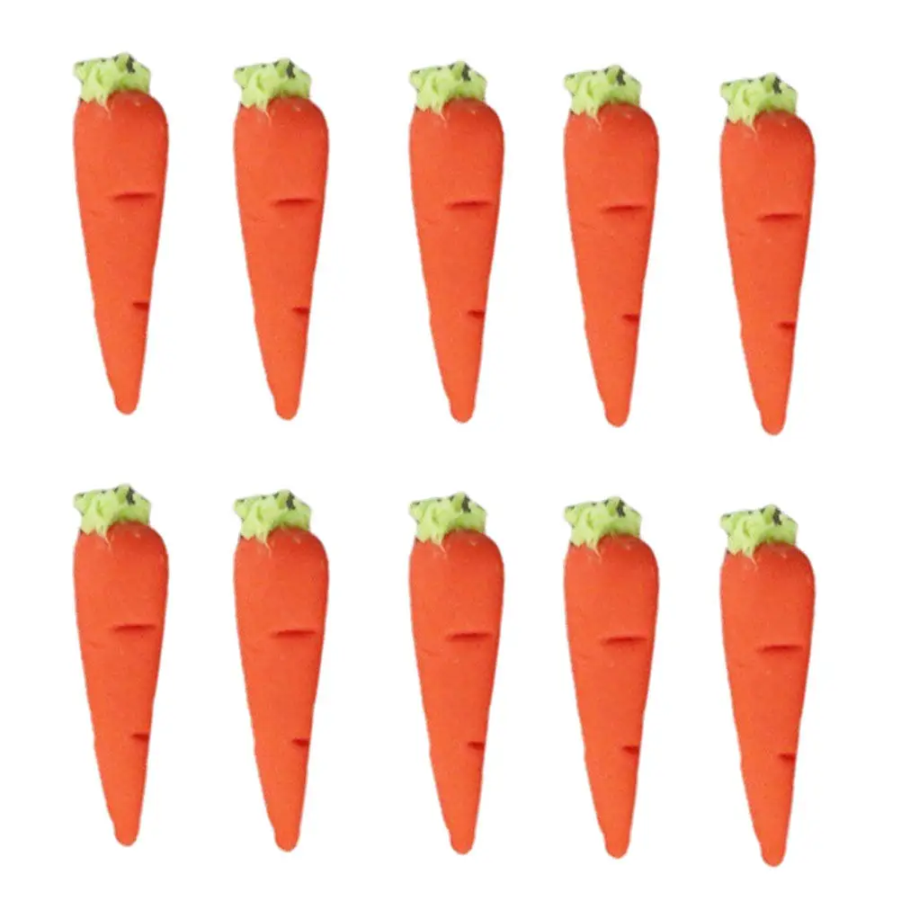 

10Pcs Artificial Resin Carrots Mini House Simulation Carrot Ornaments for Party Decorative Carrot Crafts and Home Decor