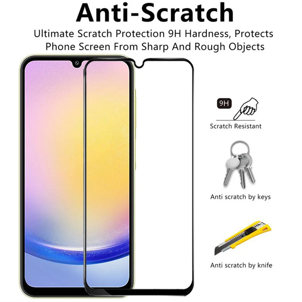 5 Pcs, 9D Glass for Samsung A05s A15 A25 A35 A55 Tempered Glass A25 5G Samsung Galaxy A15 Screen Protector Samsung A05 Glass