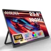 23.8 인치 휴대용 모니터 100HZ 100% SRGB IPS USB-C HDMI 대형 작업 스위치 홈 게임 두 번째 모니터 조정 가능한 스탠드 노트북 1