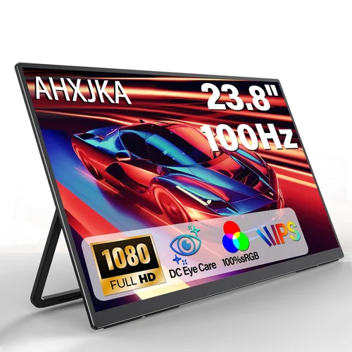 23.8 인치 휴대용 모니터 100HZ 100% SRGB IPS USB-C HDMI 대형 작업 스위치 홈 게임 두 번째 모니터 조정 가능한 스탠드 노트북