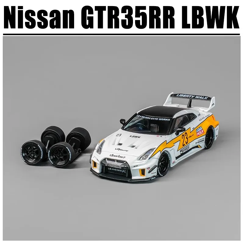 

CM 1/64 Nissan GTR35RR LBWK игрушечный автомобиль из сплава, литая под давлением металлическая модель, подарки