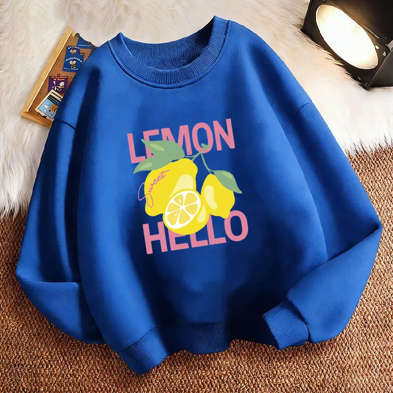 Funny Children's Sweatshirt Pullover Graphic Lemon Harajuku Crew Neck Graphic Print Hoodie Boy/Girl Kids Hoody