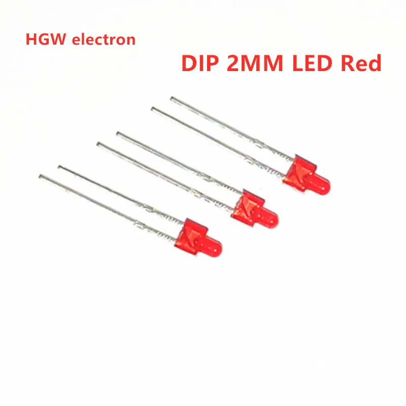 

100pcs F2 colloid red, yellow, green color 2MM LED DIP Tower LED Diode Lamp 2MM Red Green Yellow Indicator light LED 2 pin