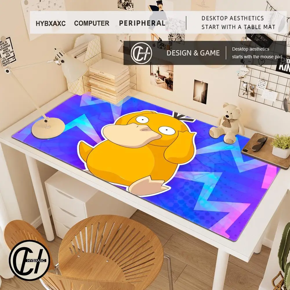 Anime Mouse Pad Large Gamer XXL Keyboard P-pokemon Desk Mouse Mat Psyduck Carpet Rubber Tapis Souris Gaming Notbook Pc Mousepad