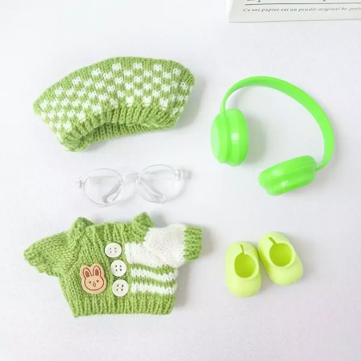 Für Labubu V1 V2 Idol Nette Puppe Kleidung Mode Pullover Outfit Zubehör Sitzen Party Rosa Weiß