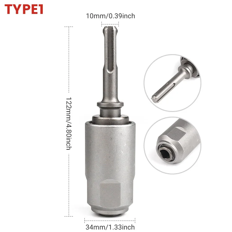 Hammer-Schraubenschlüssel-Adapter, Schlagbohrer-Steckschlüsseladapter, Rundgriff, Vierkantgriff-Konverterkopf