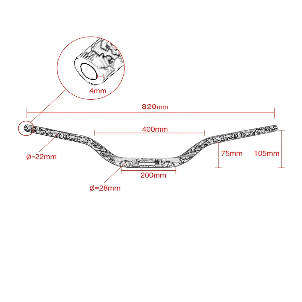 Protaper Metal Mulisha MX Universal Oversized-Diameter Handlebars 6061 Aluminum Alloy Skull Pattern Handlebars (1-1/8\