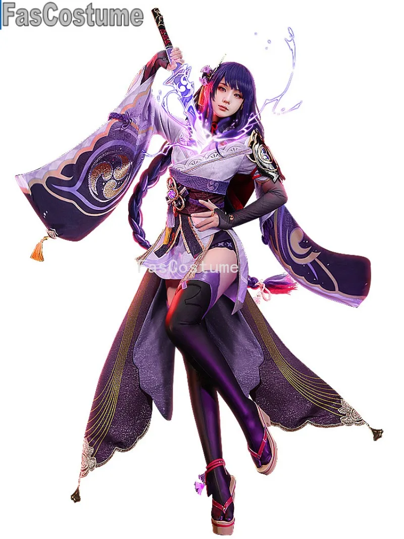 

FasCostumeAnime Genshin Impact Raiden Shogun Game Suit Cosplay Costume Elegant Lovely Uniform Halloween Party Outfit Women S-XXL