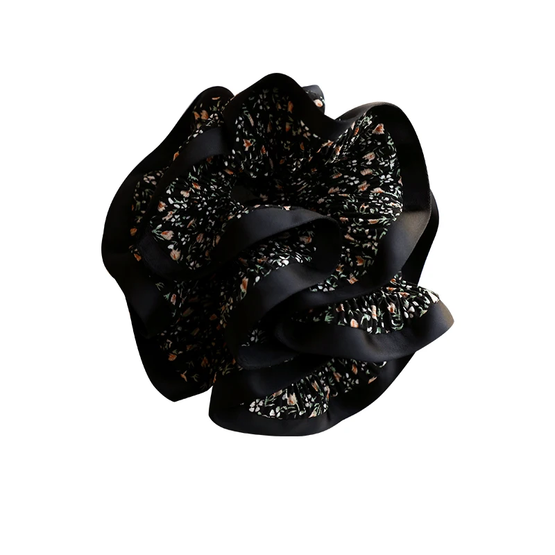 

Hair band female sweet floral large intestine band head rope head flower double pleated hair rope disc hair tie ponytail