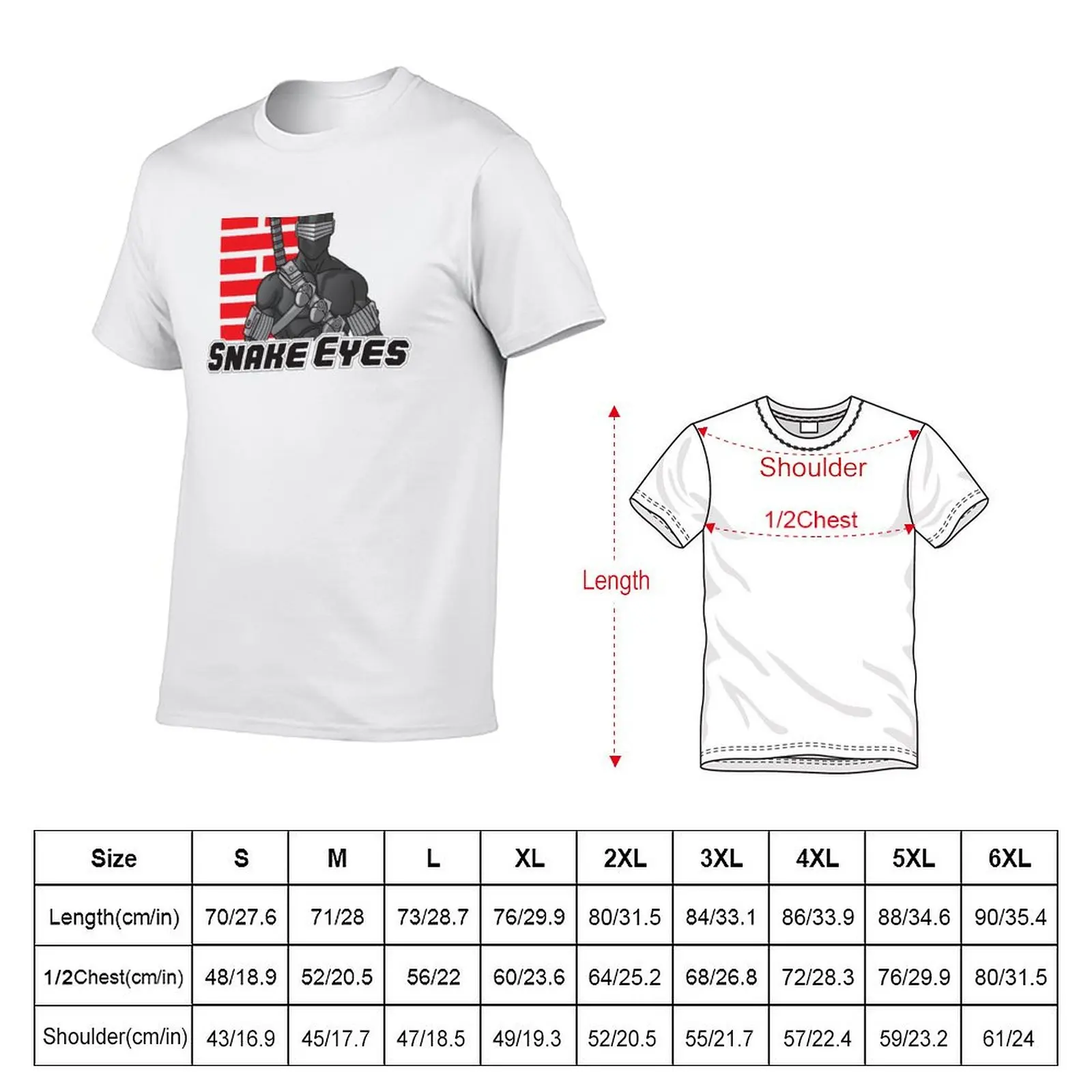 Snake Eyes — G.I. Joe's Greatest Ninja, 80s toys T-Shirt Basic Solid Color Short Sleeve T-Shirt view 2