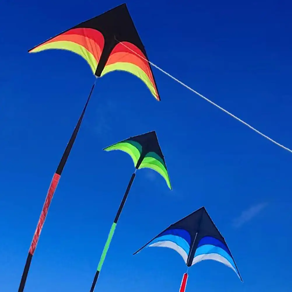 1.2m Large Triangular Windproof Kite Adult Outdoor Toy Professional Flying Kite With Line Prairie Large Picnic Kite 100m Rope