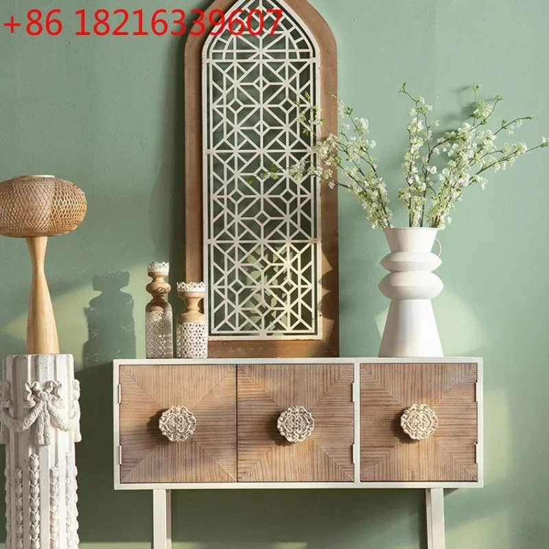 TAO Cabinet Front Door Country Style Solid Wood Dining Side Living Room Storage Cabinet Storage Cabinet
