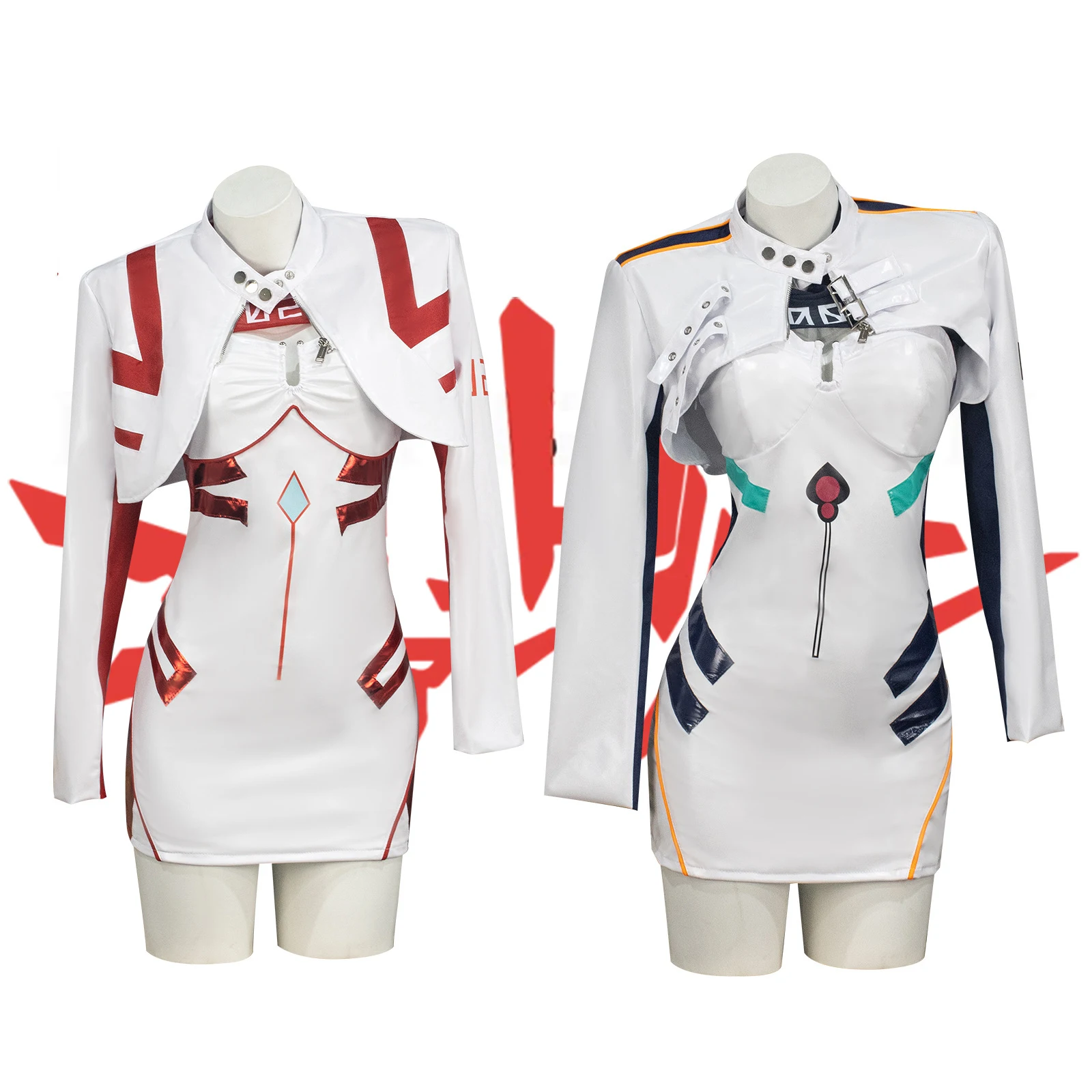 Disfraz de Anime Asuka Ayanami Rei conjunto completo de cuero disfraz de motocicleta traje de 3 uds para mujer personalizado para Halloween